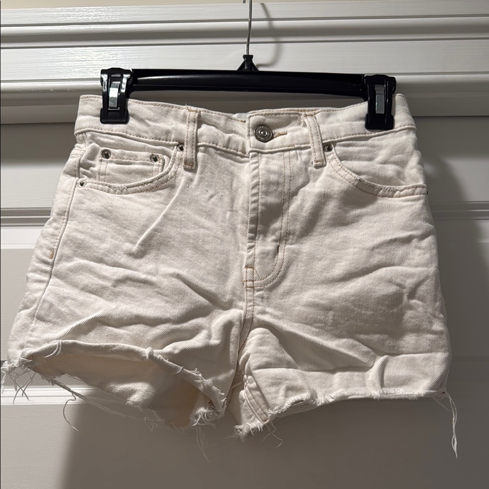BDG White Denim Shorts